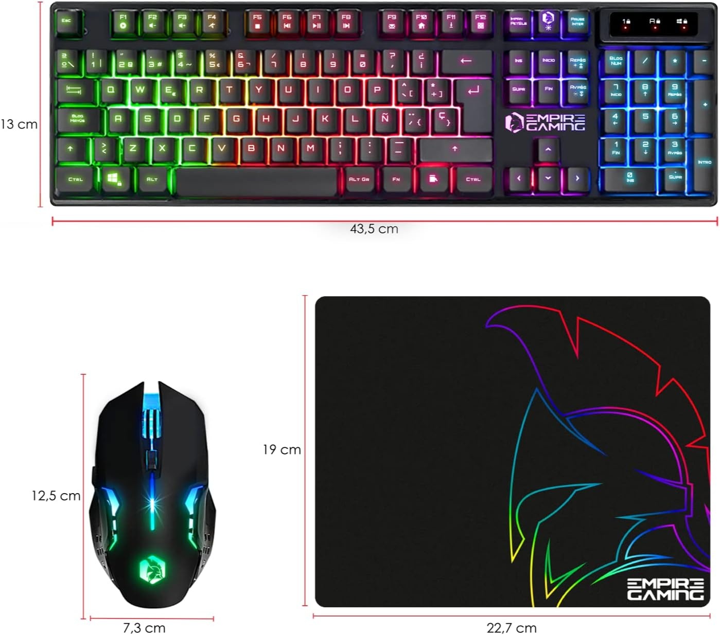 Draadloze Gaming Toetsenbord & Muis Set | QWERTY Spaans | RGB | 2.4 GHz