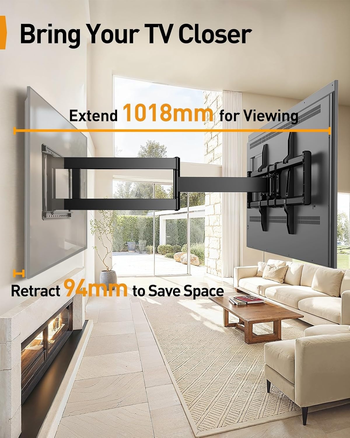 TV Muurbeugel 42-97" met Lange Arm & 34% Korting