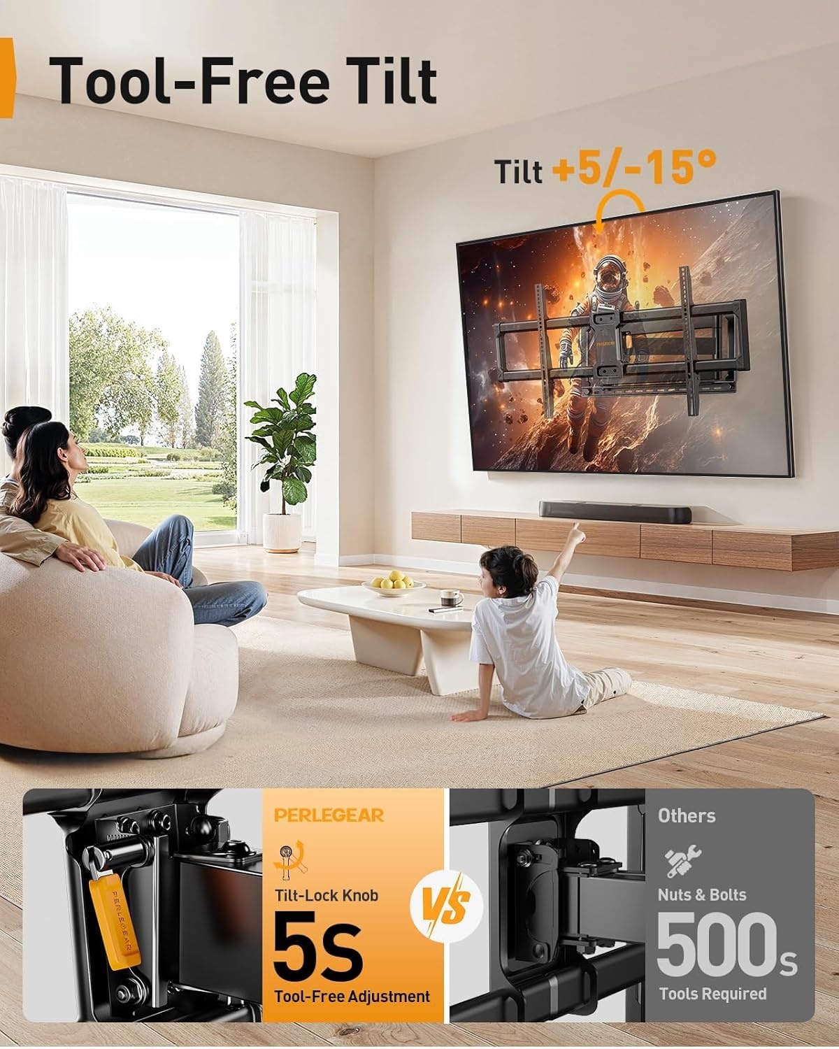 TV Muurbeugel 42-97" met Lange Arm & 34% Korting