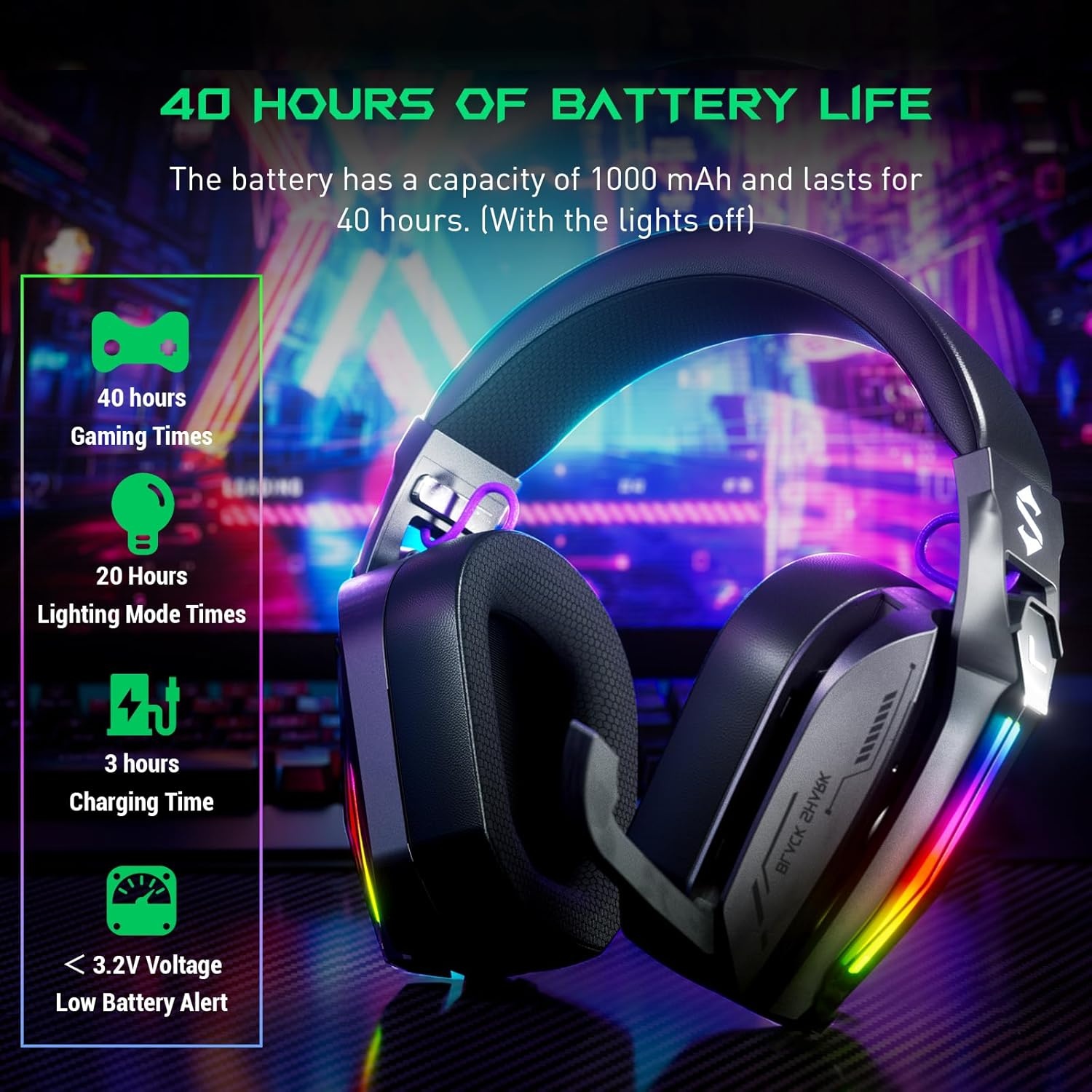Gaming Headset 3-in-1: PC, PS5, Xbox, Mobiel | 40u Batterij | Zwart | -34%