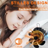 Kachelventilator 6 Bladen - Warmte-Aangedreven - 34% Korting!