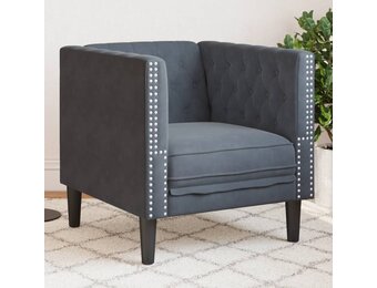 VidaXL Fauteuil Chesterfield-stijl Fluweel Donkergrijs | 35% Korting