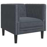 VidaXL Fauteuil Chesterfield-stijl Fluweel Donkergrijs | 35% Korting
