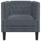 VidaXL Fauteuil Chesterfield-stijl Fluweel Donkergrijs | 35% Korting