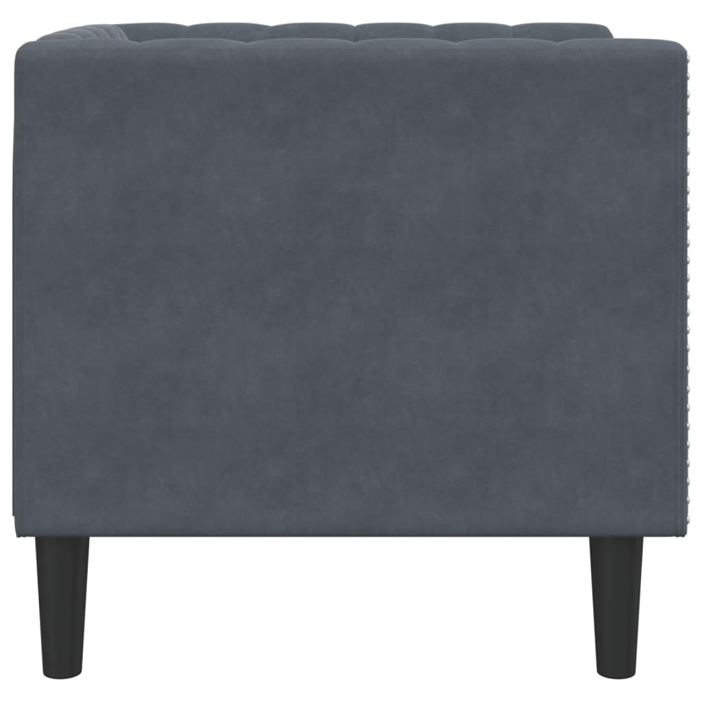 VidaXL Fauteuil Chesterfield-stijl Fluweel Donkergrijs | 35% Korting