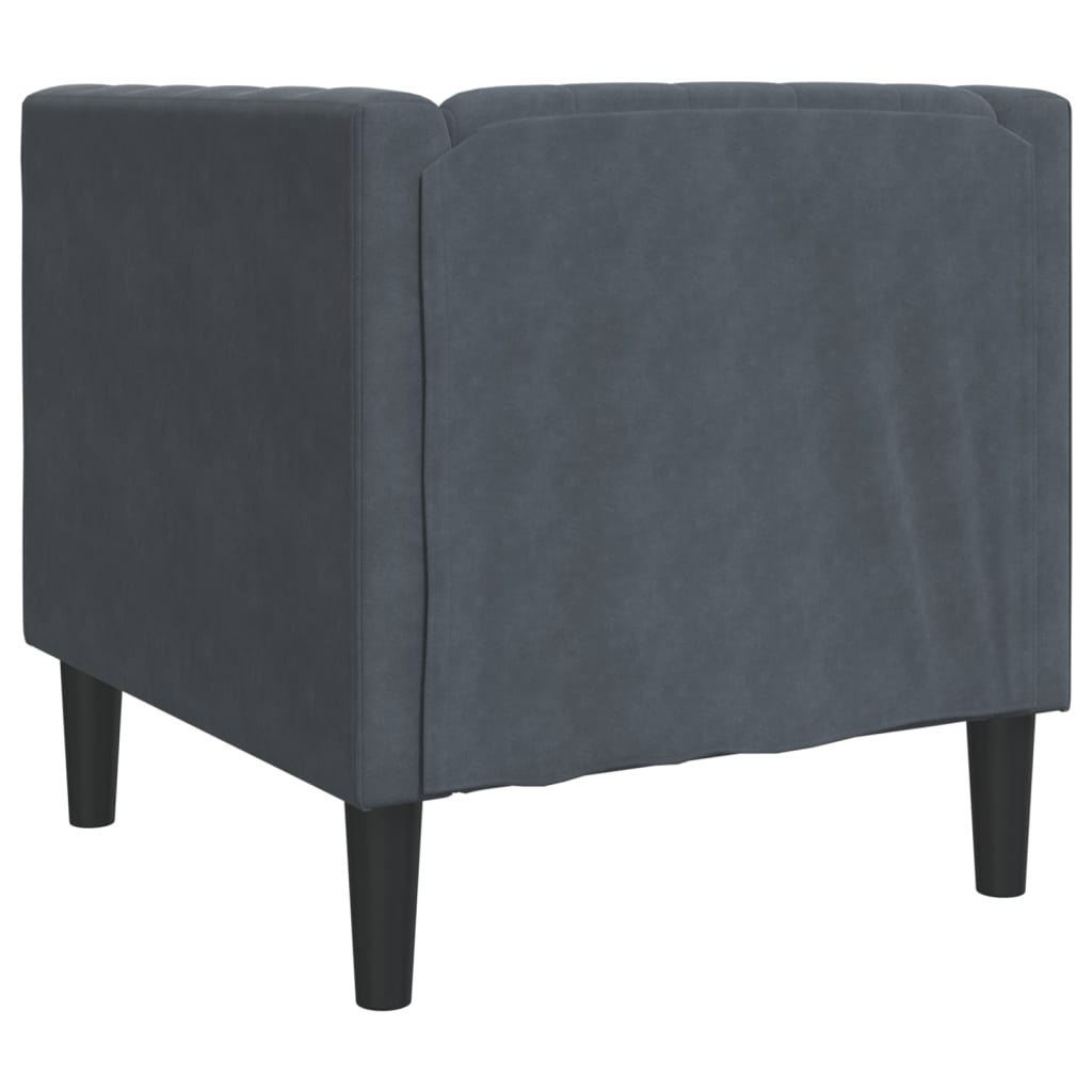 VidaXL Fauteuil Chesterfield-stijl Fluweel Donkergrijs | 35% Korting