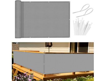 Balkonscherm 90x700cm Grijs - 29% Korting!