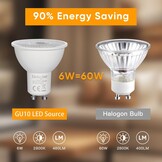 Set van 10 GU10 LED Lampen 6W (60W) Warm Wit, 28% Korting