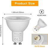 Set van 10 GU10 LED Lampen 6W (60W) Warm Wit, 28% Korting