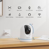 Binnencamera 2K HD 360° WiFi met Bewegingsdetectie & Nachtzicht - 33% Korting!