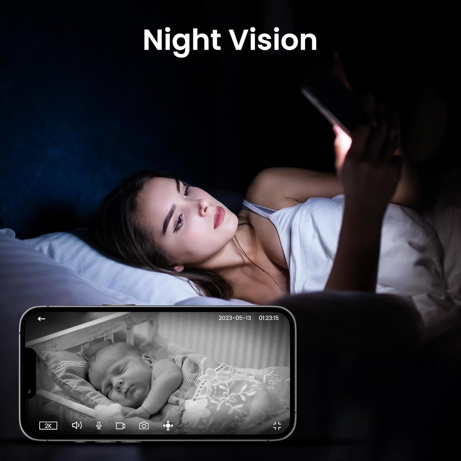 Binnencamera 2K HD 360° WiFi met Bewegingsdetectie & Nachtzicht - 33% Korting!
