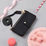 Leren Flip Hoesje Honor Magic 6 Pro met Rits & Kaarthouder (Zwart) - 28% Korting