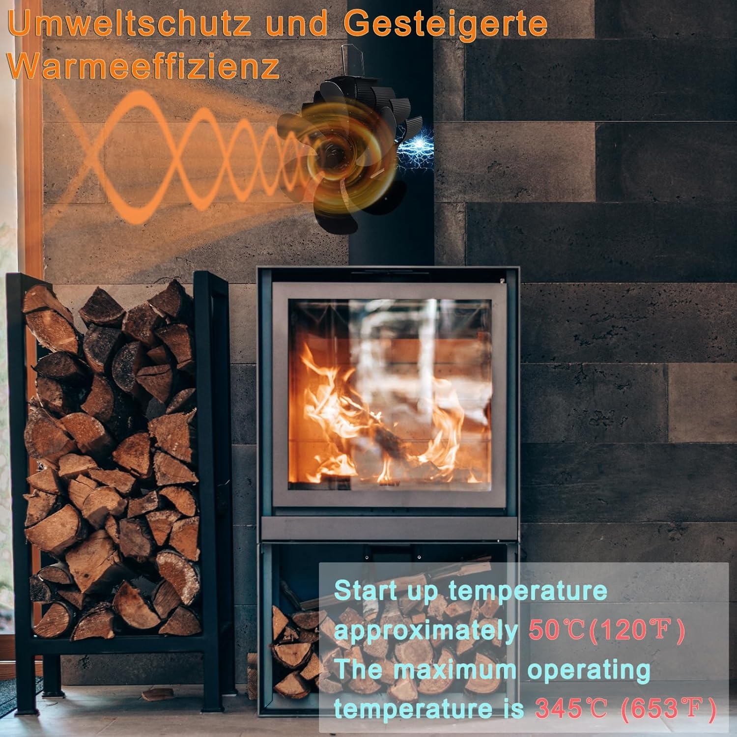 Warmte-Aangedreven Kachelventilator 6 Bladen - 34% Korting!