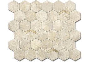 VAOVI Zelfklevende Wandtegels Beige Goud 5 Vel - Marmer Look Hexagonaal 3D