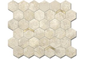 Zelfklevende Wandtegels Hexagon Beige Goud Marmerlook 5 Vel 53% Korting