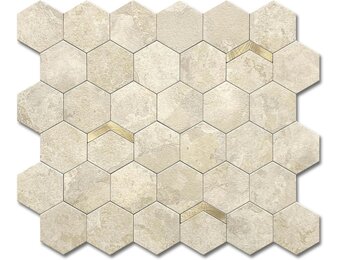 Zelfklevende Wandtegels Marmerlook Hexagon Beige Goud 3D - 32% Korting