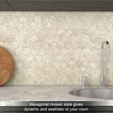 Zelfklevende Wandtegels Marmerlook Hexagon Beige Goud 3D - 32% Korting