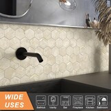Zelfklevende Wandtegels Marmerlook Hexagon Beige Goud 3D - 32% Korting