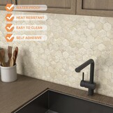 Zelfklevende Wandtegels Marmerlook Hexagon Beige Goud 3D - 32% Korting