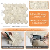 Zelfklevende Wandtegels Marmerlook Hexagon Beige Goud 3D - 32% Korting