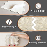 Zelfklevende Wandtegels Marmerlook Hexagon Beige Goud 3D - 32% Korting