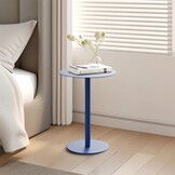Blauwe Ronde Bijzettafel 40x40x60cm Metaal | 2-laags Krasbestendig - 29% Korting