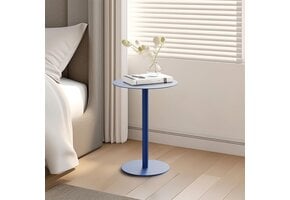 Yumyolk Ronde Bijzettafel 40 x 40 x 60 cm Blauw Metaal