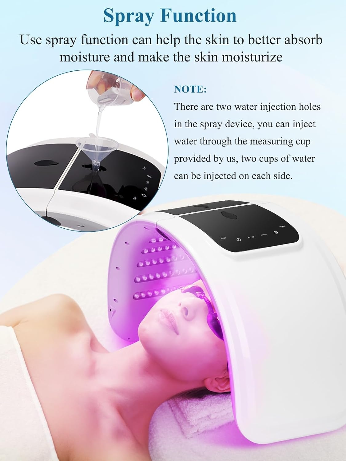 LED Gezichtsmasker Huidverjonging - 7 Kleuren & Sprayfunctie - 29% Korting!