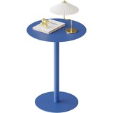 Blauwe Ronde Bijzettafel 40x40x60cm Metaal | 2-laags Krasbestendig - 29% Korting