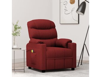 VidaXL Massagestoel Stof Wijnrood - 35% Korting