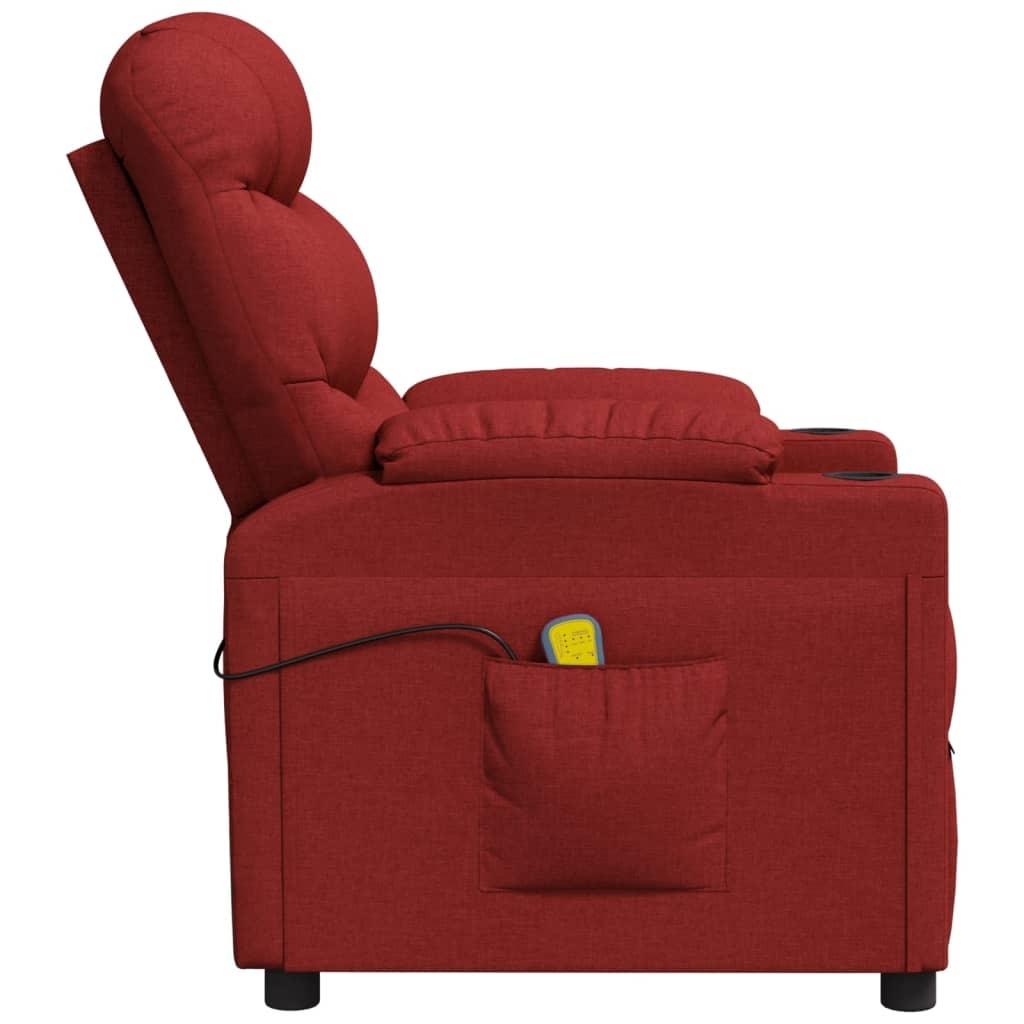VidaXL Massagestoel Stof Wijnrood - 35% Korting