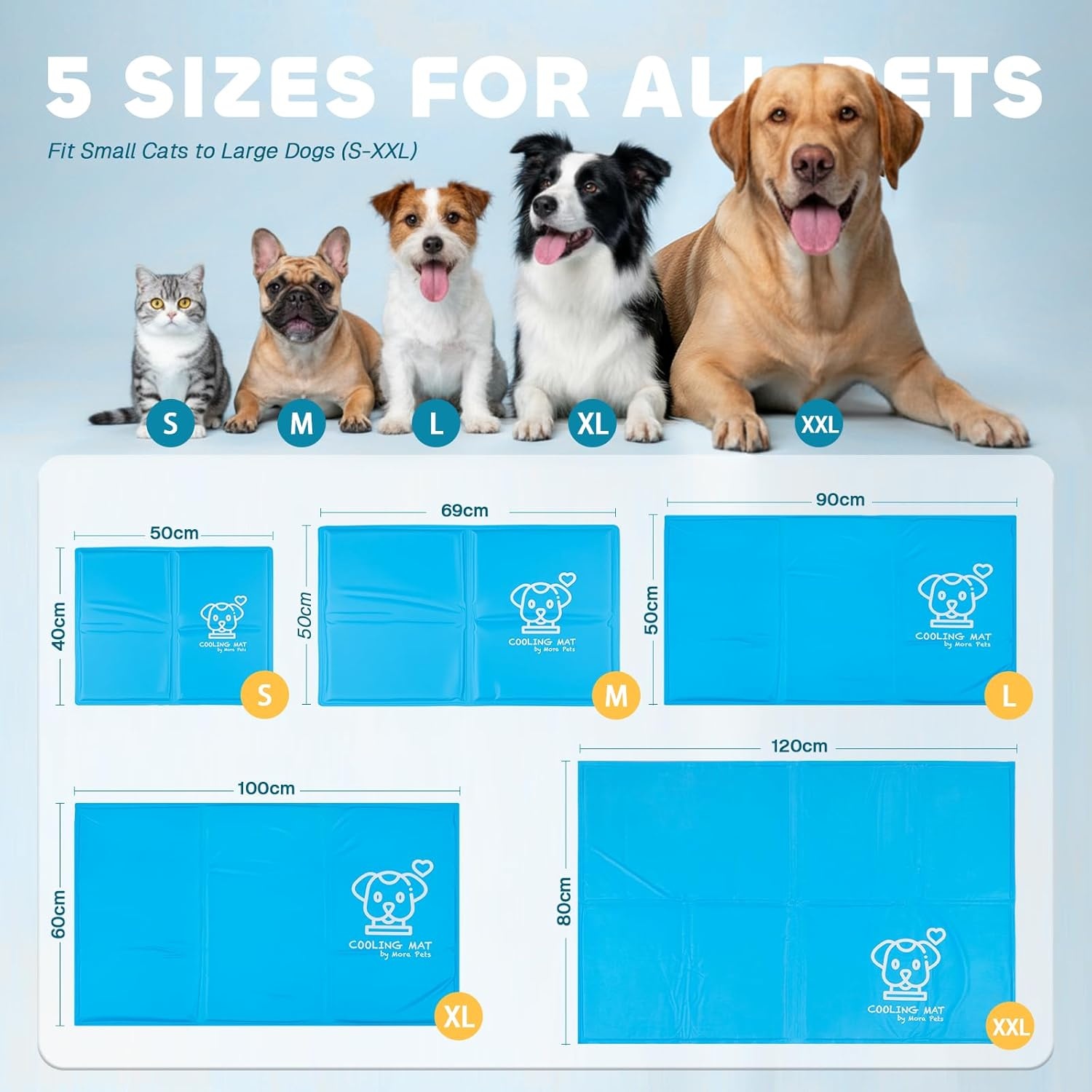 Koelmat Honden & Katten XXL (120x80cm) - Zelfkoelend - 34% Korting