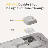 Mechanisch Toetsenbord Low Profile QWERTZ - Bluetooth/2.4G/Bedraad - Marmer Grijs