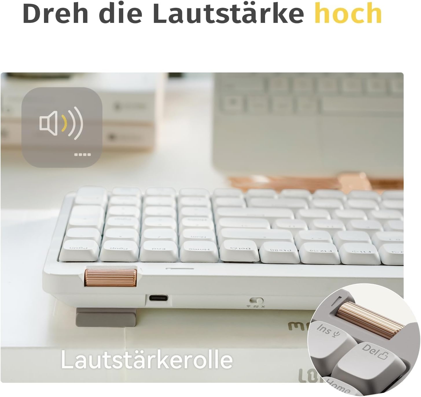 Mechanisch Toetsenbord Low Profile QWERTZ - Bluetooth/2.4G/Bedraad - Marmer Grijs