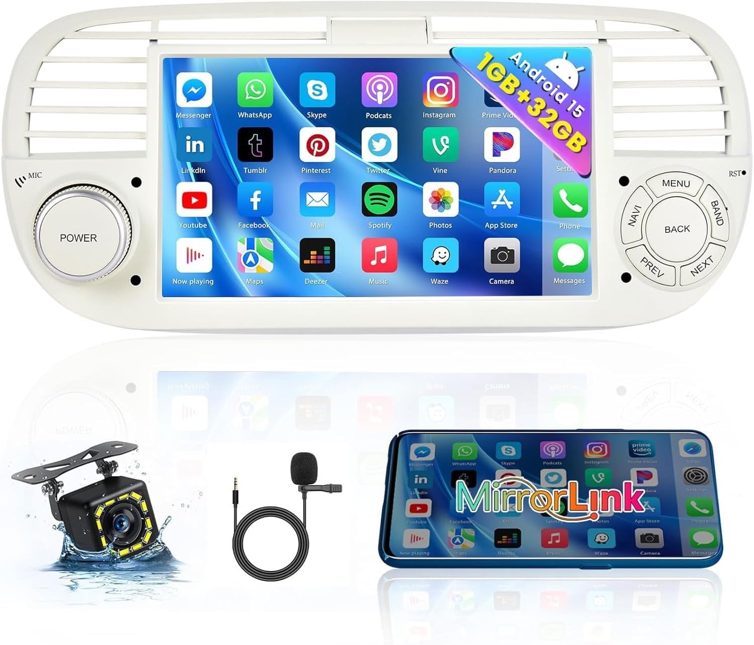 Android Autoradio Fiat 500 (2007-2015) | 35% Korting
