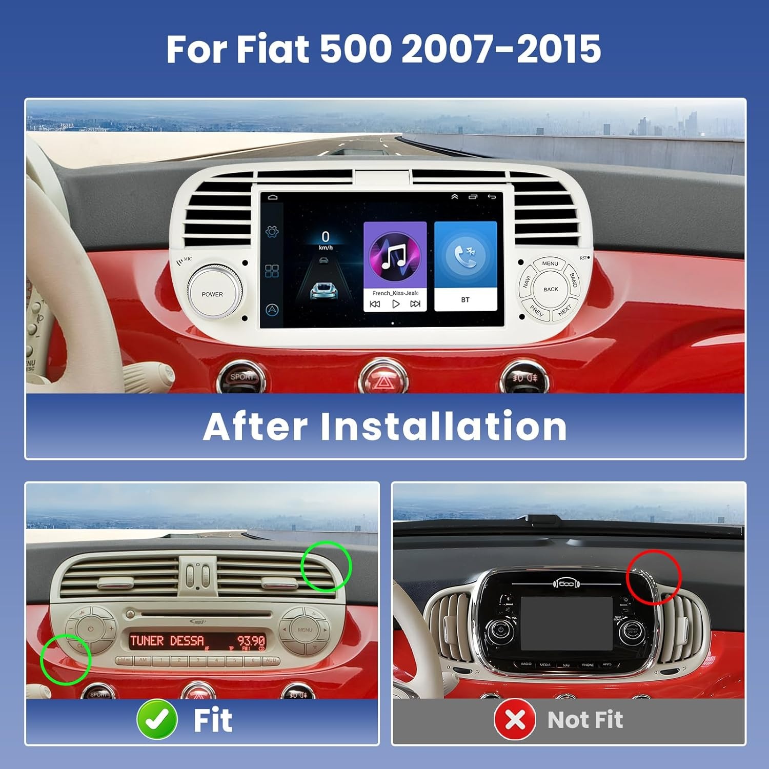 Android Autoradio Fiat 500 (2007-2015) | 35% Korting