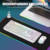 Draadloos Gaming Toetsenbord & Muis Set | QWERTZ DE | Wit | 29% Korting