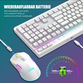 Draadloos Gaming Toetsenbord & Muis Set | QWERTZ DE | Wit | 29% Korting