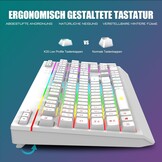 Draadloos Gaming Toetsenbord & Muis Set | QWERTZ DE | Wit | 29% Korting