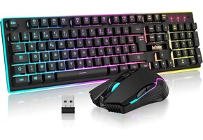 Draadbaar Gaming Toetsenbord & Muis Set | AZERTY | LED | 34% Korting