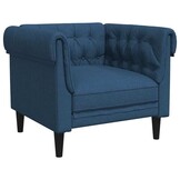 Blauwe Chesterfield Fauteuil - Duurzame Stof, -35%