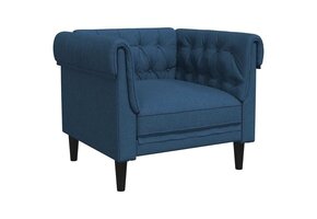 vidaXL Fauteuil Chesterfield-stijl stof blauw - 57% Korting!