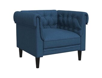 Blauwe Chesterfield Fauteuil - Duurzame Stof, -35%