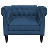 Blauwe Chesterfield Fauteuil - Duurzame Stof, -35%