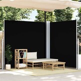 Uittrekbaar Windscherm 200x600cm Zwart - 30% Korting!