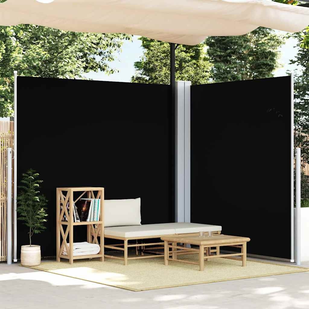 Uittrekbaar Windscherm 200x600cm Zwart - 30% Korting!