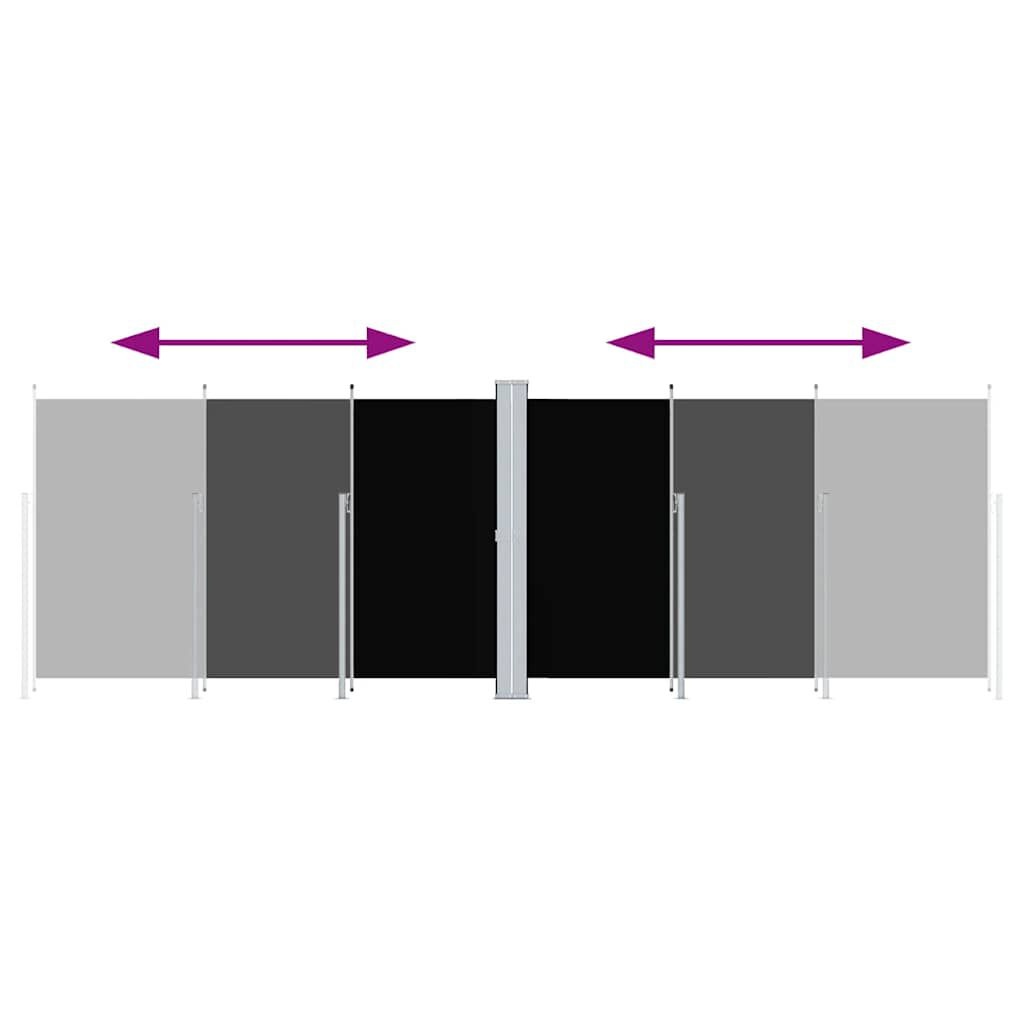 Uittrekbaar Windscherm 200x600cm Zwart - 30% Korting!