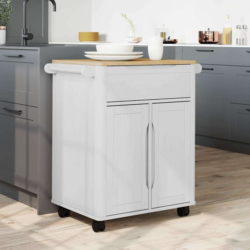 VidaXL Keuken Trolley Wit met 35% Korting