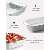 Keramische Ovenschaal Wit 22x33cm - Diep - 29% Korting