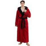 Heren Badjas Extra Lang Fleece met Capuchon - 34% Korting